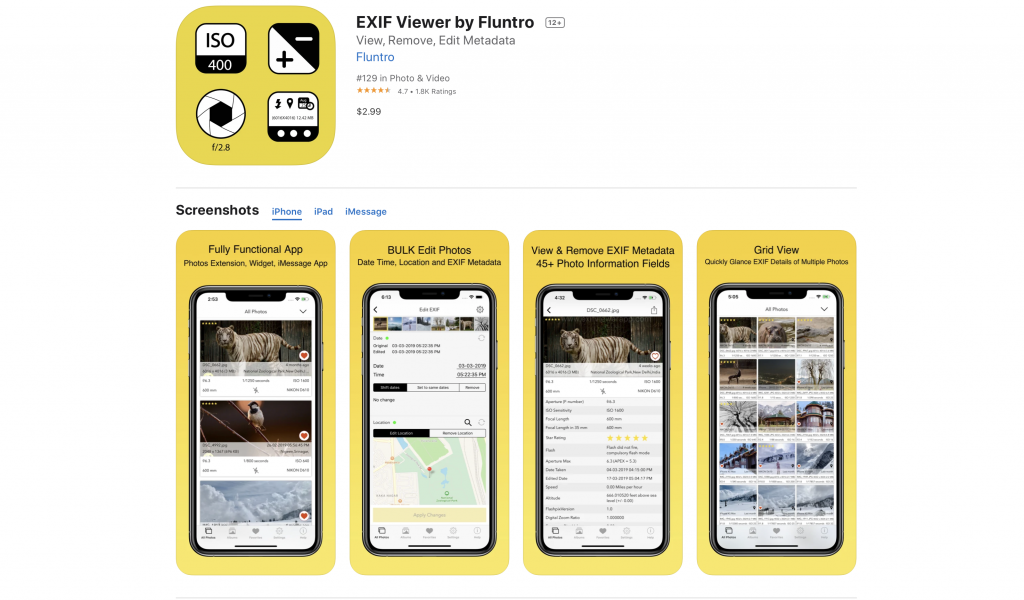 Exif_viewer_by_Fluntro_Photography_App_to_view_Exif_Metadata